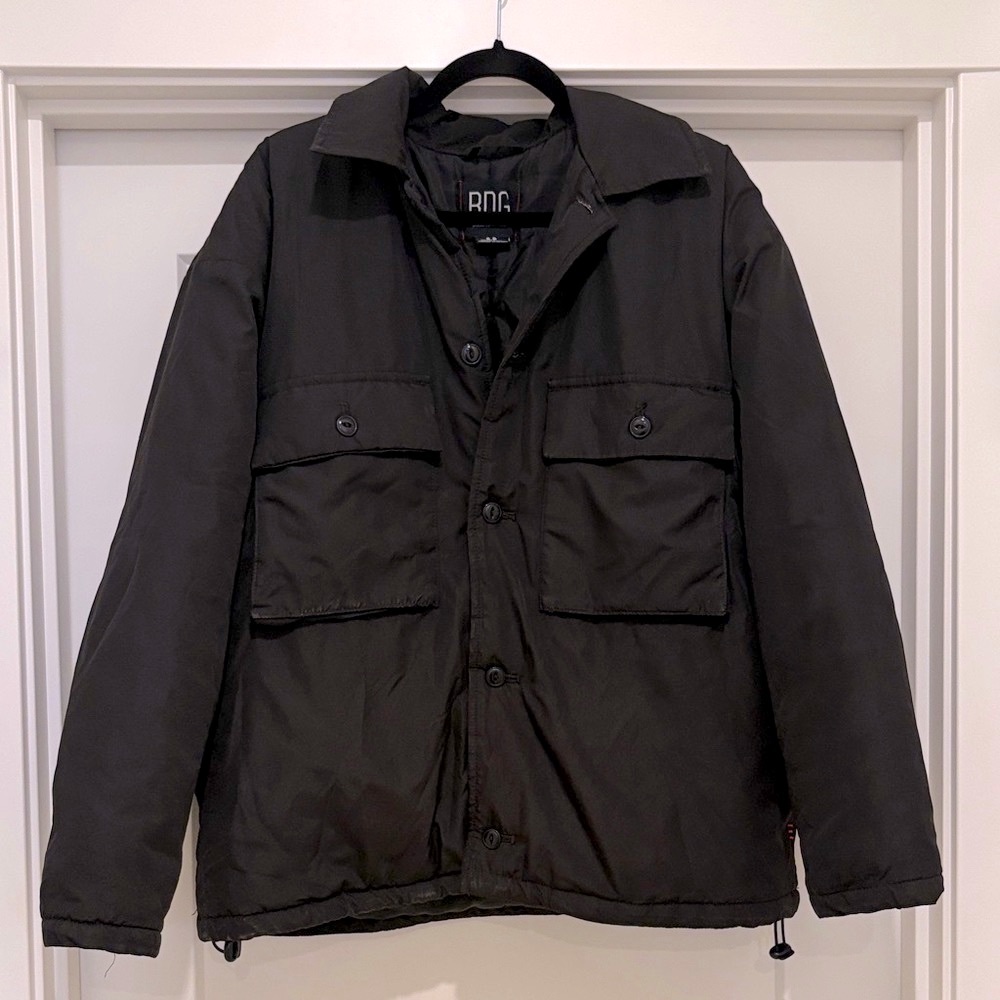 [BDG by Urban Outfitters] Black Utility Puffer Military Bomber Jacket Men’s Sz S